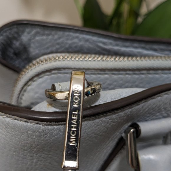 Michael Kors Convertible Tote Large Mercer Shoulder Bag Denim Blue - Picture 10 of 16